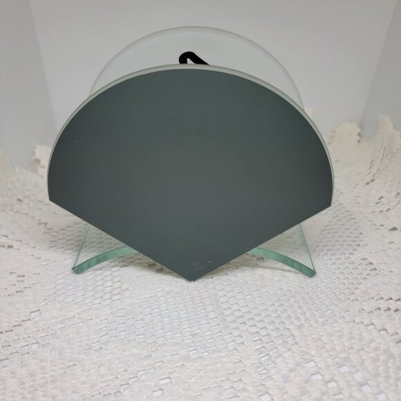 Vintage Votive Candle Holder Asian Style Frosted Glass White Black 3"x 5" - Picture 2 of 10